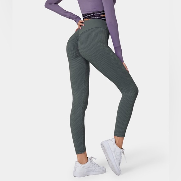 Ruched Butt Lifting Jacquard Leggings